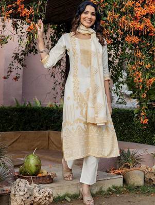 Women Ethnic Motifs Printed Regular Kurta with Trousers & With Dupatta 7