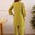 Embroidery Lace Mustard Yellow Rayon Co Ords for Women