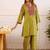 Embroidery Lace Mustard Yellow Rayon Co Ords for Women