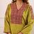 Embroidery Lace Mustard Yellow Rayon Co Ords for Women