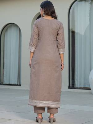 Women Ethnic Motifs Embroidered Regular Thread Work Kurta with Trousers & With Dupatta 2