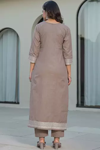 Women Ethnic Motifs Embroidered Regular Thread Work Kurta with Trousers & With Dupatta