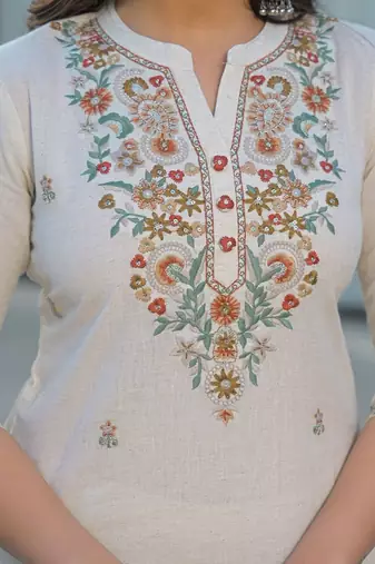 Women Ethnic Motifs Embroidered Regular Thread Work Kurta with Trousers & With Dupatta