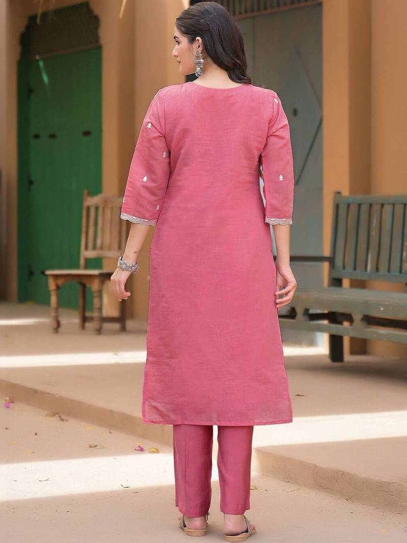 Women Ethnic Motifs Embroidered Regular Thread Work Kurta with Trousers & With Dupatta