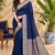 Navy Blue Banarasi Woven Gold Zari Design Pure Soft Georgette Fabric Lightweight Saree Unstitche