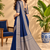 Navy Blue Banarasi Woven Gold Zari Design Pure Soft Georgette Fabric Lightweight Saree Unstitche