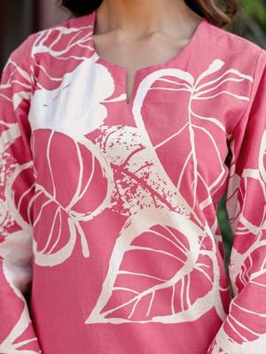 Printed Dusty Pink Cotton Co Ords for Women 6