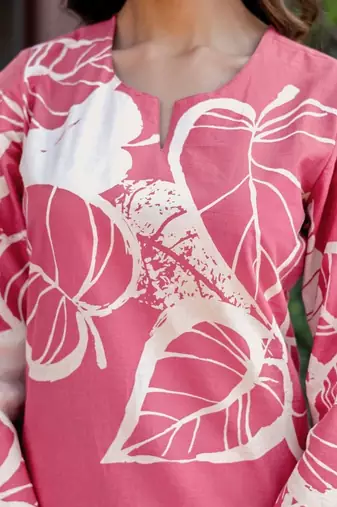 Printed Dusty Pink Cotton Co Ords for Women