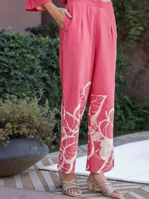Printed Dusty Pink Cotton Co Ords for Women 7