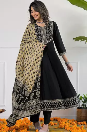Women Ethnic Motifs Embroidered Regular Kurta with Palazzos & With Dupatta