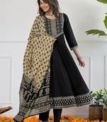 Women Ethnic Motifs Embroidered Regular Kurta with Palazzos & With Dupatta