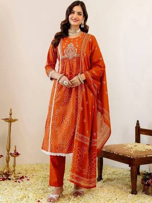 Women Embroidered Regular Kurta with Pyjamas & With Dupatta 1
