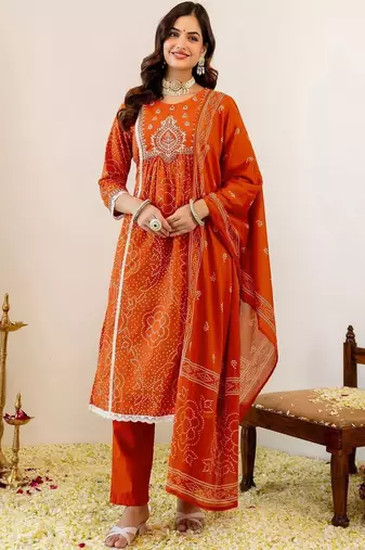 Women Embroidered Regular Kurta with Pyjamas & With Dupatta