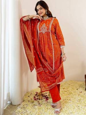 Women Embroidered Regular Kurta with Pyjamas & With Dupatta 2