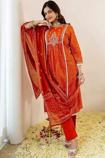 Women Embroidered Regular Kurta with Pyjamas & With Dupatta