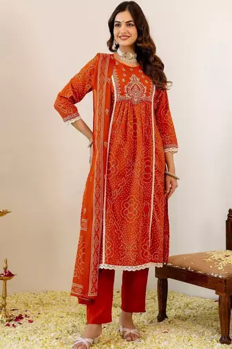 Women Embroidered Regular Kurta with Pyjamas & With Dupatta