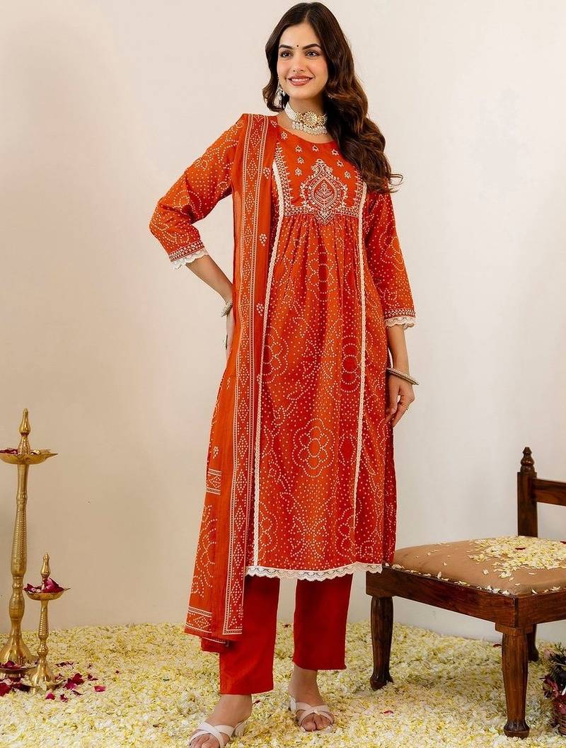 Women Embroidered Regular Kurta with Pyjamas & With Dupatta