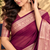 Wine Banarasi Woven Gold Zari Design Pure Soft Georgette Fabric Lightweight Saree Unstitche