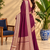 Wine Banarasi Woven Gold Zari Design Pure Soft Georgette Fabric Lightweight Saree Unstitche