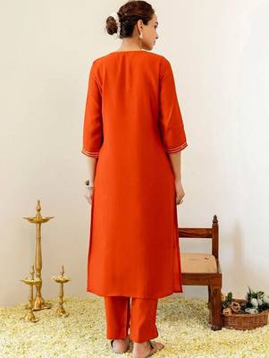 Women Ethnic Motifs Embroidered Regular Thread Work Kurta with Trousers & With Dupatta 2
