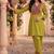 Embroidery Lace Mustard Yellow Rayon Co Ords for Women