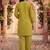 Embroidery Lace Mustard Yellow Rayon Co Ords for Women