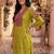Embroidery Lace Mustard Yellow Rayon Co Ords for Women