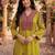 Embroidery Lace Mustard Yellow Rayon Co Ords for Women