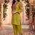 Embroidery Lace Mustard Yellow Rayon Co Ords for Women