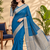 Rama Blue Banarasi Woven Gold Zari Design Pure Soft Georgette Fabric Lightweight Saree Unstitche