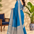 Rama Blue Banarasi Woven Gold Zari Design Pure Soft Georgette Fabric Lightweight Saree Unstitche