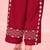 Embroidered Dark Red Cotton Blend Co Ords for Women