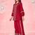 Embroidered Dark Red Cotton Blend Co Ords for Women