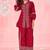 Embroidered Dark Red Cotton Blend Co Ords for Women