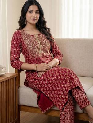 Women Ethnic Motifs Printed Regular Kurta with Trousers & With Dupatta 5