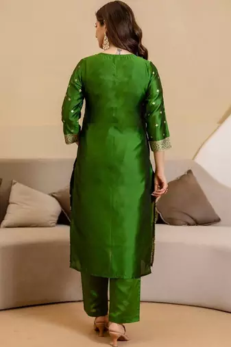Women Ethnic Motifs Regular Kurta with Trousers & With Dupatta