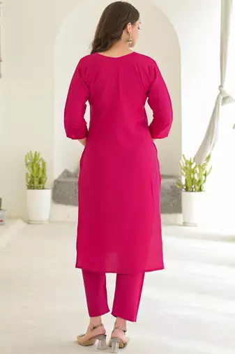 Women Ethnic Motifs Embroidered Regular Thread Work Kurta with Trousers & With Dupatta