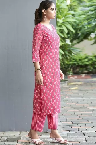 Women Ethnic Motifs Printed Regular Pure Cotton Kurta with Palazzos & With Dupatta