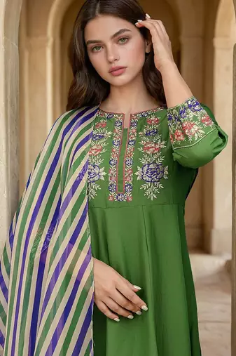 Women Ethnic Motifs Printed A-Line Kurta with Trousers & Dupatta