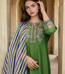 Women Ethnic Motifs Printed A-Line Kurta with Trousers & Dupatta