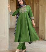 Women Ethnic Motifs Printed A-Line Kurta with Trousers & Dupatta
