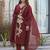 Women Floral Embroidered Regular Thread Work Pure Cotton Kurta with Trousers & With Dupatta