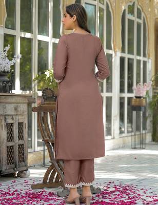 Women Ethnic Motifs Embroidered Regular Thread Work Kurta with Trousers & With Dupatta 3