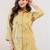 Embroidered Beige & Yellow lining Cotton Blend Co Ords for Women