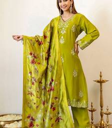 Women Ethnic Motifs Embroidered Mirror Work Kurta with Palazzos & With Dupatta