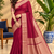 Maroon Banarasi Woven Gold Zari Design Pure Soft Georgette Fabric Lightweight Saree Unstitche