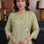 Women Ethnic Regular Thread Work Chanderi Cotton Kurta with Trousers & With Dupatta