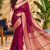 Maroon Banarasi Woven Gold Zari Design Pure Soft Georgette Fabric Lightweight Saree Unstitche