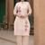 Embroidered Peach Pure Cotton Co Ords for Women