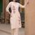 Embroidered Peach Pure Cotton Co Ords for Women